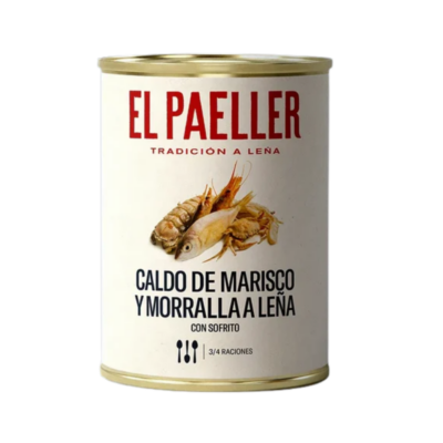 Houtoven-zeevruchten en whitebait-bouillon - El Paeller